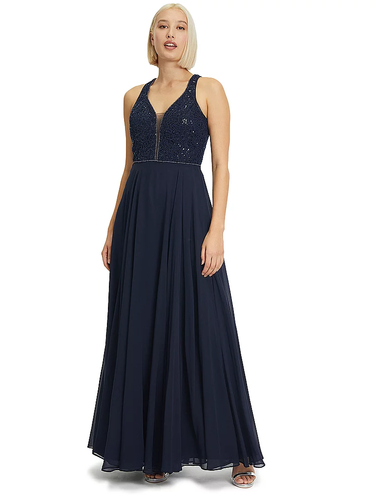 Vera Mont Night Sky Evening Dress Navy 38 2